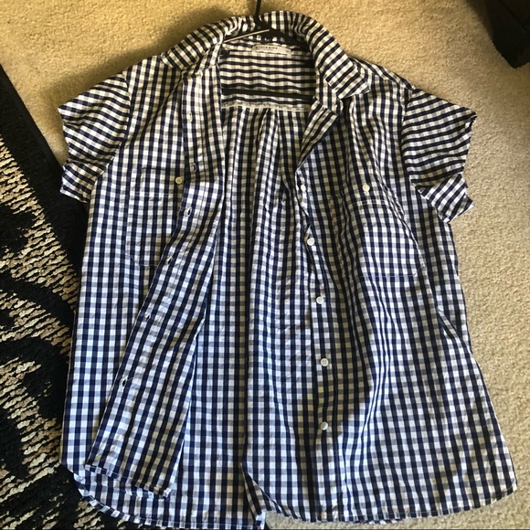 Stateside Tops - Stateside Checkered Short-Sleeve Blouse